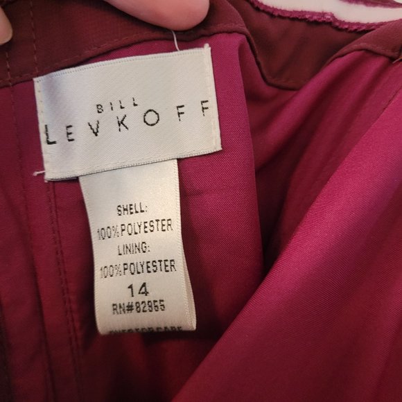 Bill Levkoff Chiffon dress, size 14, Sangria - Picture 3 of 4